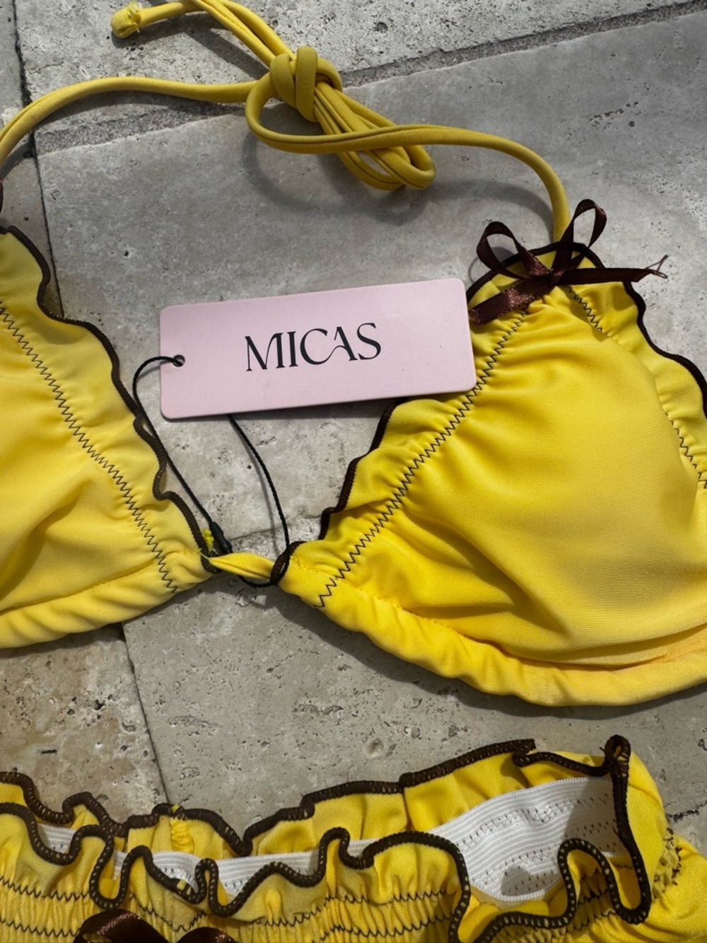 NWT Yellow Ruffle Bikini Set - MICAS - Picture 4 of 5